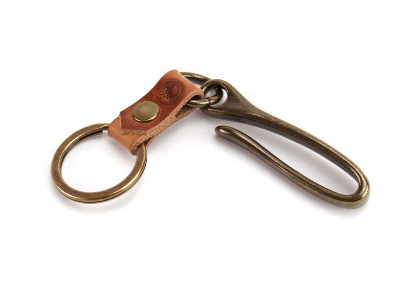 Last Exit Goods Fish Hook Keychain Tan / Antique Brass